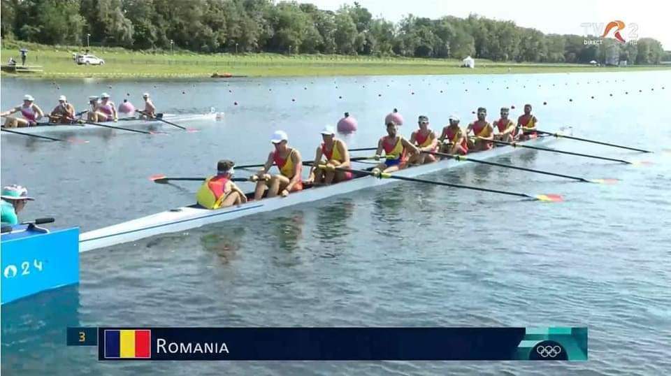 Locul 1 pentru echipajul de 8+1 feminin (W8+), proba regină a canotajului, în calificările de ieri.