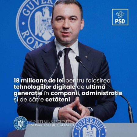 PSD: Digitalizarea României e un drum cu sens unic, nu există cale de întoarcele. PSD anunță că a fost lansată competiția “Europa Digitală” prin care 18 milioane de lei vor finanța digitalizarea companiilor și a organizațiilor publice și private de cercetare din România.