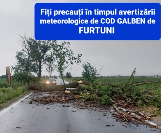 Sfatul autorităților dâmbovițene: Fiți precauți în timpul avertizării meteorologice de COD GALBEN de FURTUNI Autoritățile județului Dâmbovița au emis un apel către cetățeni pentru a fi precauți în contextul avertizării meteorologice de COD GALBEN