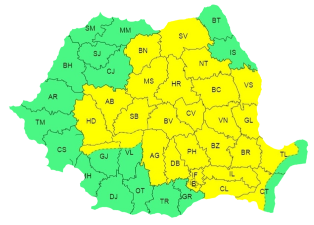 ATENȚIE: PLOI, VIJELII ȘI GRINDINĂ în județul Dâmbovița Meteorologii au emis pentru astăzi, o ATENȚIONARE METEOROLOGICĂ COD GALBEN de FURTUNI pentru tot județul Dâmbovița.