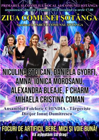 Comuna Șotânga sărbătorește 597 de ani de atestare documentară, pe 10 august va fi mare sărbătoare Pe 10 august, comuna Șotânga sărbătorește 597 de ani de atestare documentară printr-o serie de evenimente speciale, menite să aducă comunitatea