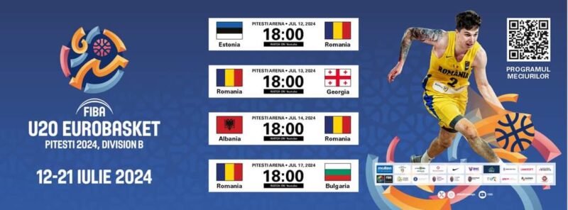România găzduiește Campionatul European de Baschet pentru Tineret U20 Între 12 și 21 iulie, România găzduiește Campionatul European de Baschet pentru Tineret (FIBA U20 EuroBasket 2024), competiție organizată