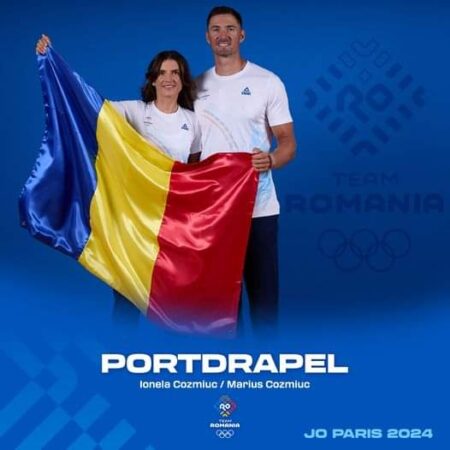 Sportivii canotori Ionela și Marius Cozmiuc au fost desemnați pentru a fi portdrapelul României la ediția Paris a Jocurilor Olimpice Soții Ionela și Marius Cozmiuc, care au împreună 7 ediții de Jocuri Olimpice și au devenit modele pentru generații întregi de canotori