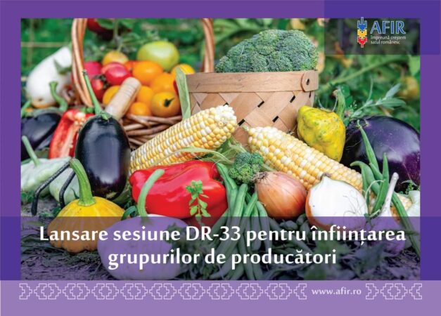 AFIR: Din 19 august 2024, se pot depune cereri de finanțare pentru înființarea grupurilor de producători în sectorul agricol sau pomicol AFIR anunță lansarea sesiunii de primire a cererilor de finanțare pentru înființarea grupurilor de producători în sectorul agricol sau pomicol, activitate finanțată în cadrul Planului Strategic 2023 – 2027 (PS 2027).