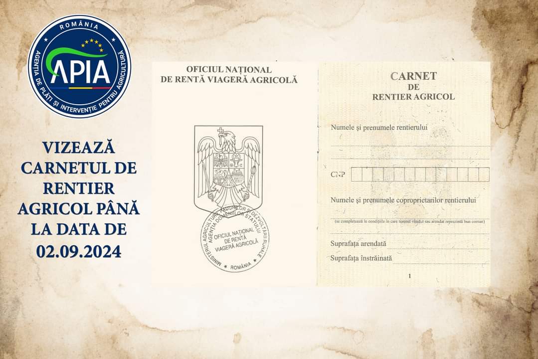 Agenţia de Plăţi şi Intervenţie pentru Agricultură (APIA) reamintește că termenul limită până la care rentierii agricoli ori împuternicitul/mandatarul/curatorul