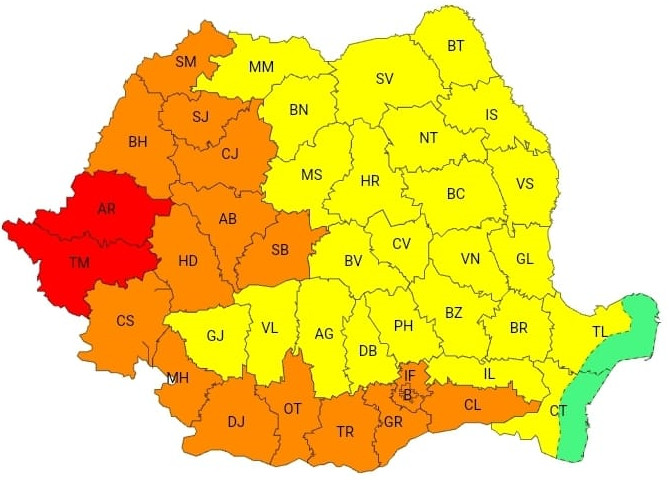Astăzi, 19 august 2024, tot județul Dâmbovița este sub COD GALBEN de CANICULĂ, va fi disconfort termic ridicat și caniculă. Temperaturile maxime se vor situa în general între 33 și 36 de grade.