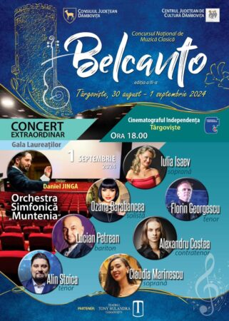 La Târgoviște, începe Festivalul–Concurs Național de Muzică Clasică „Belcanto” În perioada 30 august - 1 septembrie 2024, la Târgoviște va avea loc cea de-a III-a ediție a Festivalului–Concurs Național de Muzică Clasică „Belcanto”