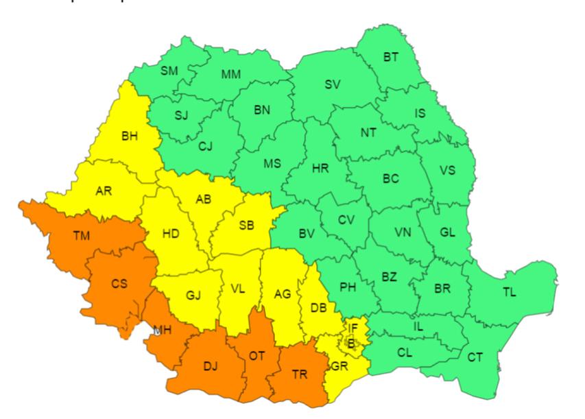 Județul Dâmbovița se confruntă și astăzi cu temperaturi extrem de ridicate și disconfort termic ridicat, fiind sub cod galben de caniculă.