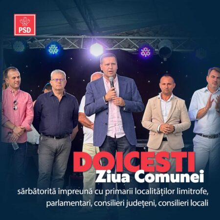 Echipa PSD Dâmbovița a participat la Ziua comunei Doicești Președintele Consiliului Județean Dâmbovița și liderul PSD Dâmbovița, Corneliu Ștefan, a participat la Ziua comunei Doicești, alături de mai mulți colegi.