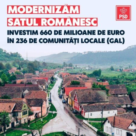 BANI PENTRU DEZVOLTAREA SATELOR ROMÂNEȘTI! Ministerul Agriculturii și Dezvoltării Rurale a selectat 236 de Grupuri de Acțiune Locală (GAL) care vor primi finanțare pentru proiecte ce vizează
