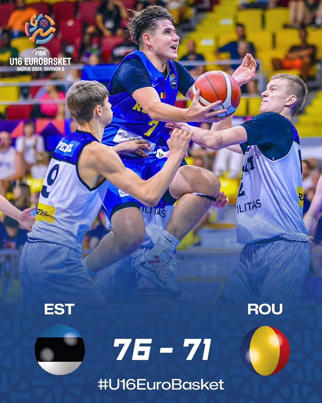 Naționala masculină de baschet U16 obține argintul la Campionatul European - FIBA U16 EuroBasket, Division B, 2024