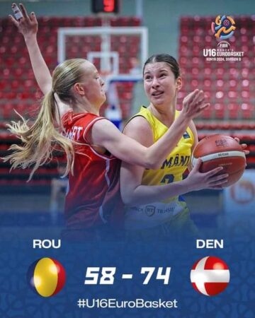 Echipa feminină de baschet U16 se califică în sferturile de finală FIBA U16 Women’s EuroBasket Konya 2024 Division B După victoriile din meciurile cu Norvegia (93-26), Elveția (65-51) și Portugalia (87-76), fetele au fost învinse de Danemarca cu 74-58