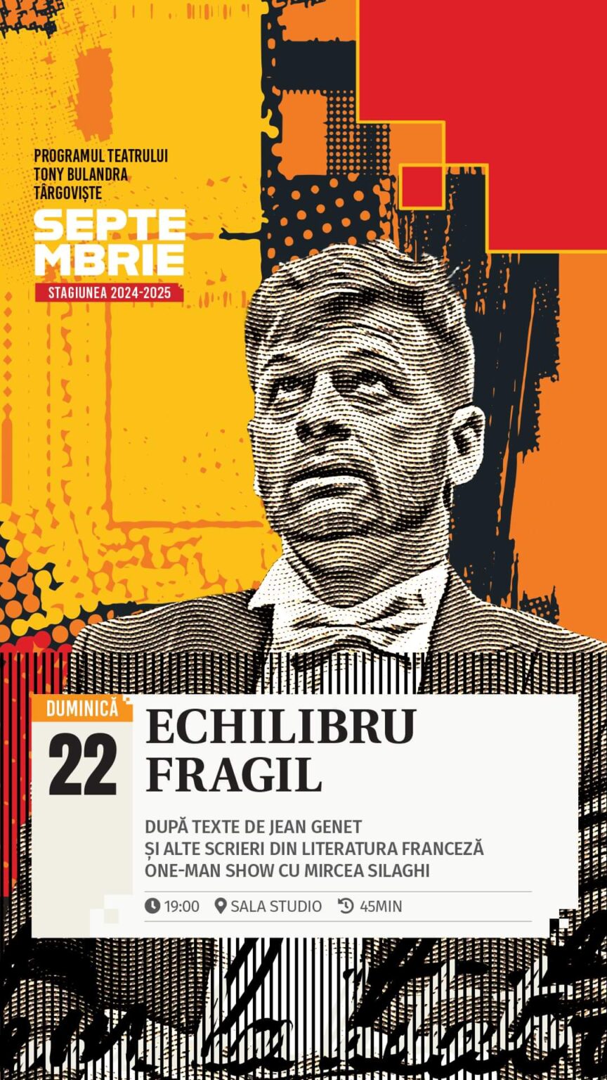 Teatrul Municipal Tony Bulandra din Târgoviște găzduiește un eveniment deosebit, în care actorul Mircea Silaghi va impresiona publicul printr-un one