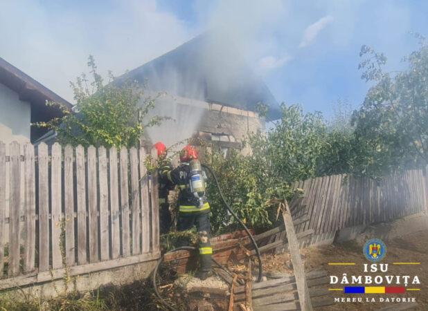 Ieri, în jurul orei 15:00, pompierii au fost solicitați să intervină în cazul unui incendiu produs la o casă situată în comuna Cobia, sat Blidari.