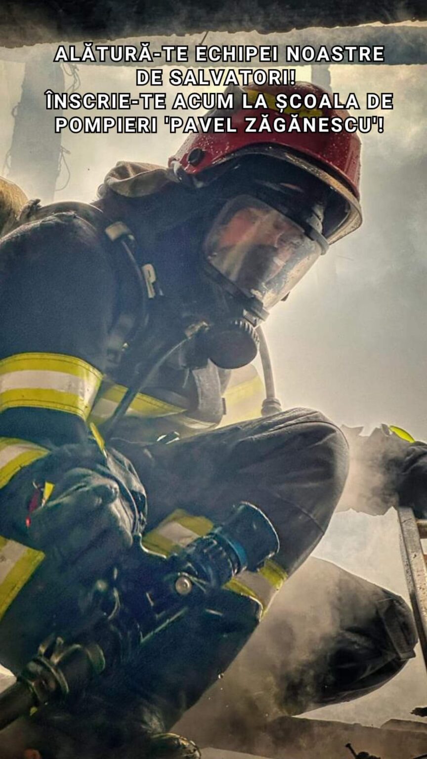 Fii unul dintre viitorii pompieri salvatori! Alătură-te echipei salvatorilor de profesie! Aplică pentru cele 300 de locuri alocate Școlii de Subofițeri de Pompieri și Protecție Civilă „Pavel Zăgănescu” Boldești.