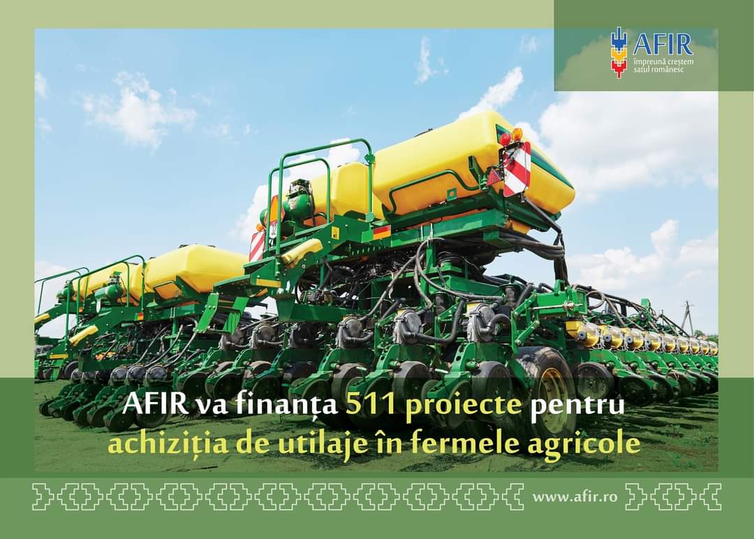 Ministerul Agriculturii continuă să sprijine fermierii să investească în utilaje agricole moderne și eficiente.