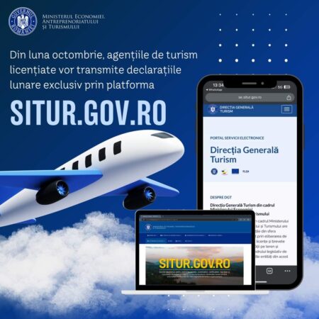 SITUR, singurul canal oficial pentru depunerea declarațiilor lunare de către agențiile de turism! Din luna octombrie, agențiile de turism licențiate vor transmite declarațiile lunare exclusiv prin platforma SITUR (situr.gov.ro).