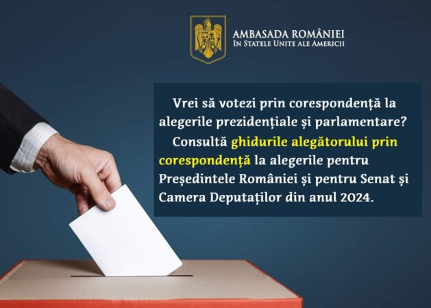 Pentru alegerile prezidențiale, până ieri, 4562 de români din străinătate s-au înregistrat pentru a vota prin corespondență Alegătorii români din diaspora au acum posibilitatea de a-și exercita dreptul la vot în alegerile prezidențiale și parlamentare din acest an prin corespondență.