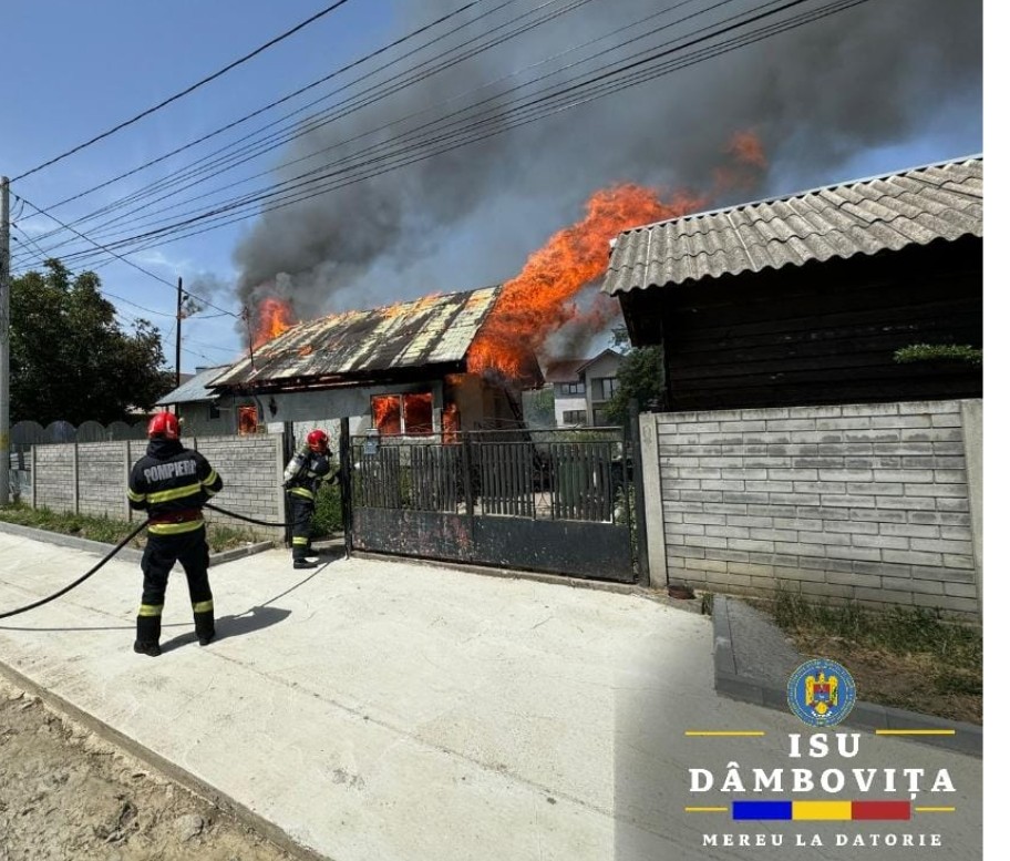 Pompierii dâmbovițeni au intervenit ieri, în jurul orei 15:38, la un incendiu izbucnit la o casă situată în comuna Ludești, sat Potocelu.