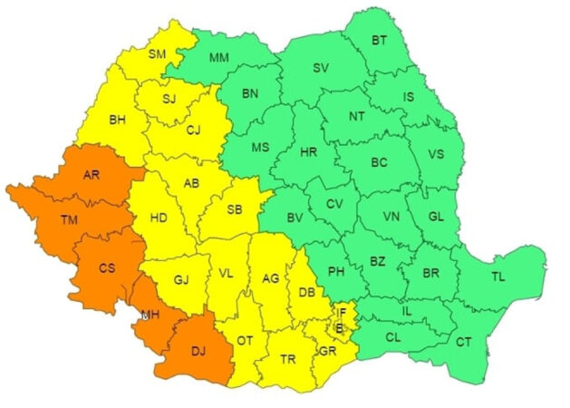 Potrivit meteorologilor, astăzi,  4 septembrie, un alt COD GALBEN de CANICULĂ  este în vigoare la nivelul întregului județ.