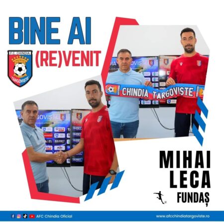 Mihai Leca a semnat cu Chindia Târgoviște Mihai Leca, un fotbalist cu o vastă experiență în fotbalul românesc și internațional, aduce un val de entuziasm în lumea fotbalului odată cu transferul