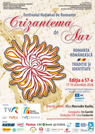 Festivalul Naţional de Interpretare şi Creaţie a Romanţei „Crizantema de Aur”, ediţia a 57-a, 2024 În perioada 17-19 octombrie 2024, municipiul Târgoviște va găzdui cea de-a 57-a ediție a Festivalului Național de Interpretare
