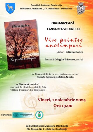 Pe  1 noiembrie 2024, la ora 13:00, Biblioteca Județeană „I. H. Rădulescu” din Dâmbovița va fi scena unui eveniment cultural deosebit