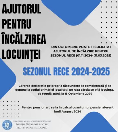 În sezonul rece 2024-2025, persoanele singure și familiile cu venituri mici pot beneficia de un important ajutor pentru încălzirea locuinței.