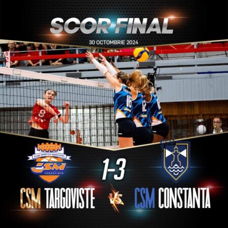 CSM Târgoviște a disputat un meci electrizant pe teren propriu, dar a cedat în fața CSM Constanța cu 1-3. 