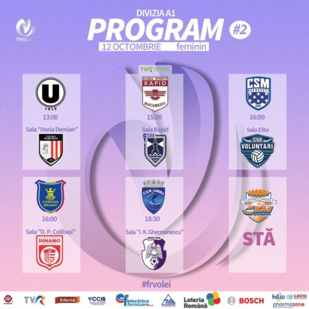 În așteptarea celei de-a doua etape din Divizia A1 feminin la volei, pasionații de sport sunt nerăbdători să urmărească meciurile ce se anunță a fi extrem de interesante și pline de emoție. 