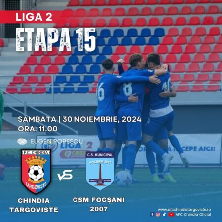 Pe 30 noiembrie, iubitorii fotbalului din Târgoviște sunt invitați să trăiască o nouă emoție pe stadionul Eugen Popescu