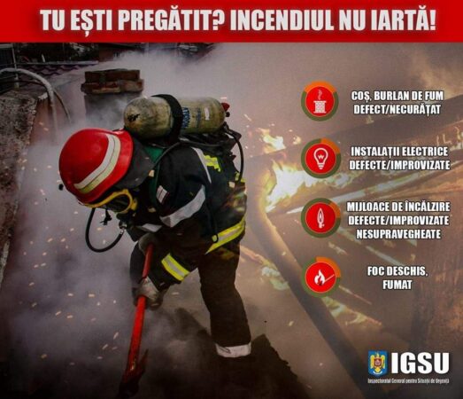 Având în vedere faptul că în ultima perioadă majoritatea incendiilor de la locuinţele şi gospodăriile cetăţeneşti s-au produs din cauza mijloacelor de încălzire