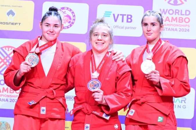 Bronz pentru România la Campionatele Mondiale de Sambo 2024! Katerina Moskalova a obținut medalia de bronz la categoria -80 kg la Campionatele Mondiale de Sambo din Astana, Kazakhstan, desfășurate între 8-10 noiembrie 2024.