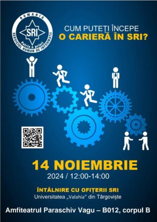  Dacă ești student și îți dorești o carieră provocatoare și importantă în domeniul securității naționale, Serviciul Român de Informații (SRI)