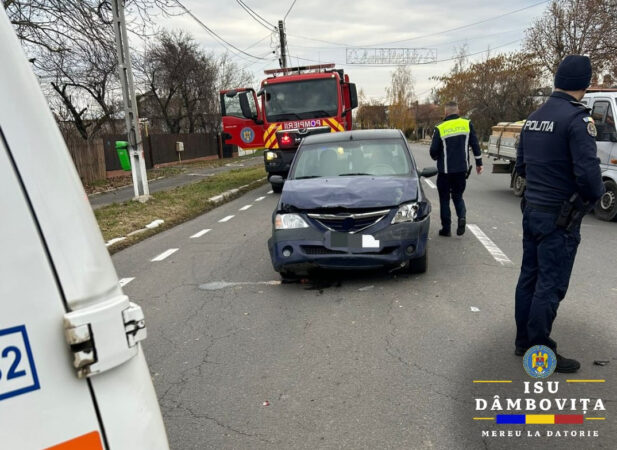 Un accident rutier a avut loc pe drumul național 7, în orașul Găești, unde două autoturisme s-au ciocnit, provocând rănirea unei persoane.