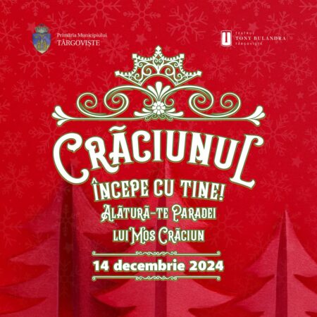 Târgoviștenii sunt invitați să participe la cel mai așteptat eveniment al sărbătorilor de iarnă – Parada lui Moș Crăciun, ce va avea loc pe 14 decembrie, începând cu ora 17:00.
