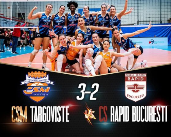 Echipa de volei a CSM Târgoviște a încheiat anul într-un mod spectaculos, obținând o victorie dramatică cu scorul de 3-2
