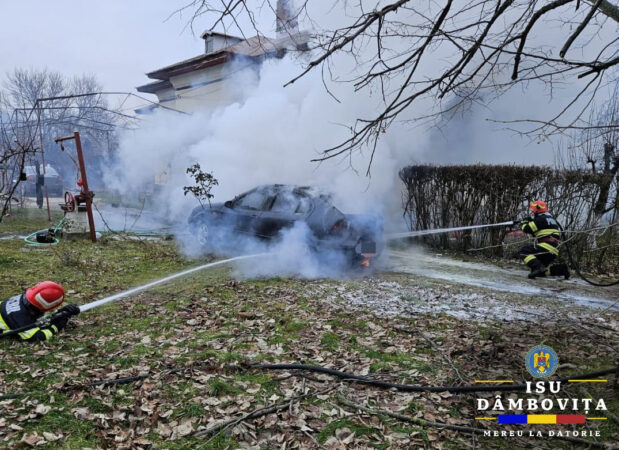 Ieri, în jurul orei 15:31, autoritățile din județul Dâmbovița au fost alertate de un incendiu violent izbucnit la un autoturism în localitatea Gura Foii.