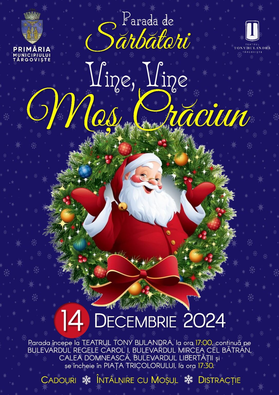 Primăria Municipiului Târgoviște are deosebita plăcere de a anunța evenimentele speciale ce vor marca sosirea sărbătorilor de iarnă în fosta