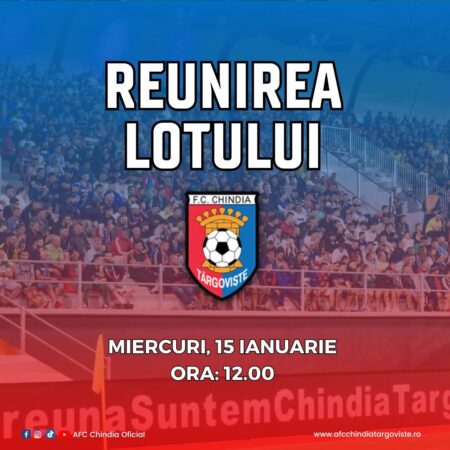  Chindia Târgoviște își reunește lotul pentru pregătirea returului de campionat. 