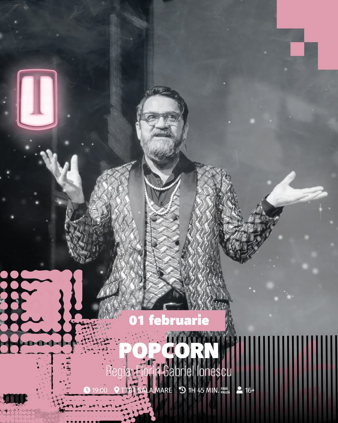 Teatrul Municipal Tony Bulandra din Târgoviște vă invită să descoperiți comedia „Popcorn”, pe 1 februarie, ora 19:00, un spectacol