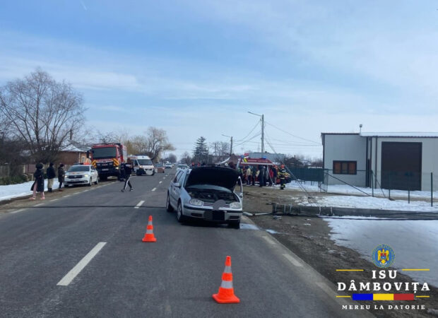 Coliziune violentă pe DN7, în comuna dâmbovițeană Crângurile Un accident rutier a avut loc pe drumul național 7, în comuna Crângurile, județul Dâmbovița. Potrivit informațiilor oferite de polițiștii din cadrul Poliției Orașului Găești