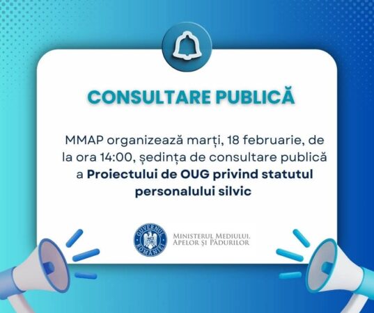 Modificarea statutului personalului silvic, în consultare publică Ministrul Mediului a anunțat, în cadrul unei întâlniri cu reprezentanții Federației Sindicatelor Silva, un proiect de modificare a statutului personalului silvic