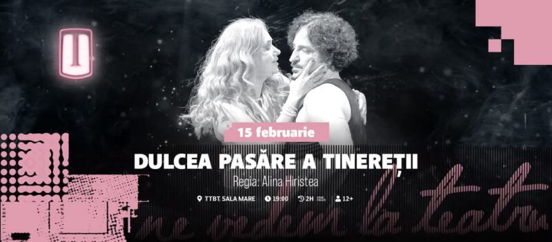 „Dulcea pasăre a tinereții”, un spectacol emoționant la Teatrul Tony Bulandra din Târgoviște Pe 15 februarie, la ora 19:00, Teatrul Tony Bulandra din Târgoviște va fi martorul unei reprezentații deosebite: Dulcea pasăre a tinereții