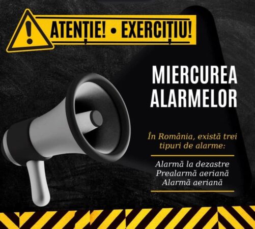 Atenție, dâmbovițeni! Exercițiu de alarmare publică astăzi, 26.02.2025 Astăzi, 26 februarie 2025, între orele 10:00-11:00, va avea loc exercițiul național de alarmare publică „Miercurea Alarmelor”, menționat pentru a verifica funcționarea