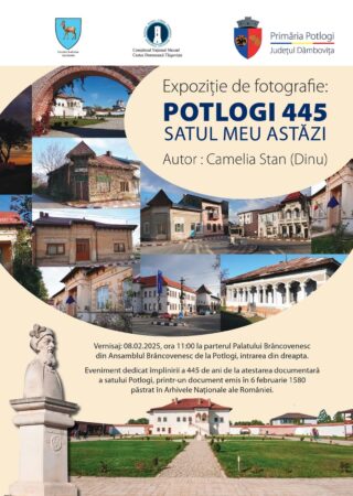 Potlogi sărbătorește 445 de ani de la atestarea documentară printr-o expoziție de fotografie Primăria Potlogi, cu sprijinul Consiliului Județean Dâmbovița, organizează, cu ocazia împlinirii a 445 de ani de la prima mențiune documentară a satului