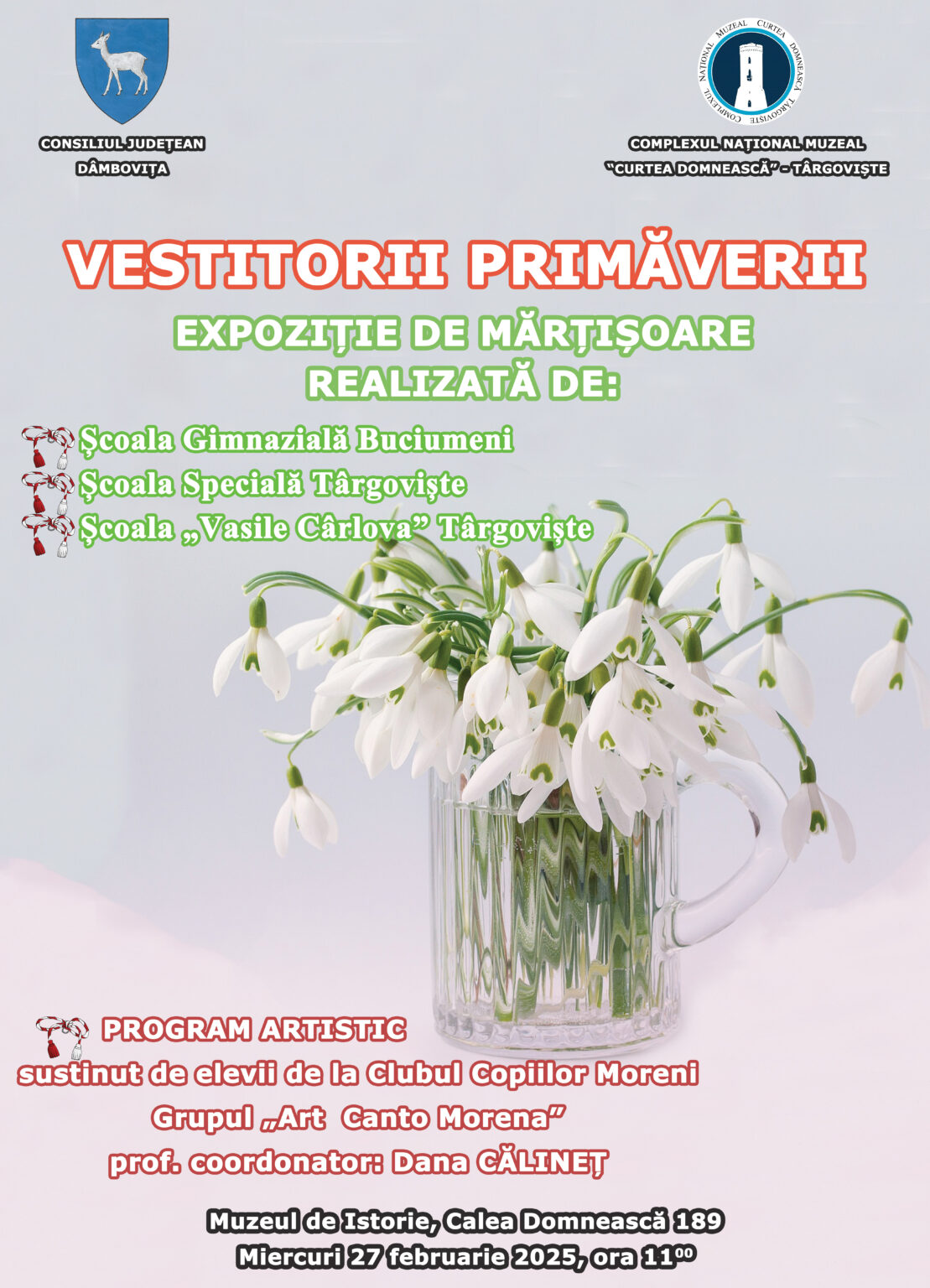 „Vestitorii Primăverii”, eveniment umanitar la Muzeul de Istorie din Târgoviște Muzeul de Istorie din Târgoviște va fi locul unde primăvara va veni mai devreme, printr-un eveniment special dedicat bucuriei de a dărui și solidarității.