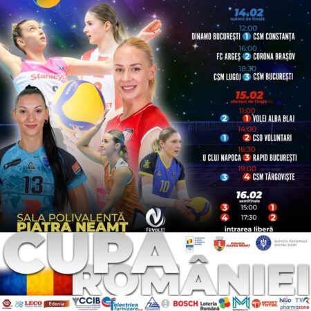 Cupa României la Volei Feminin: CSM Târgoviște și celelalte echipe se duelează la Piatra Neamț Piatra Neamț devine, din nou, centrul atenției iubitorilor de volei! În perioada 14-16 februarie, orașul va găzdui meciurile din Cupa României la volei feminin