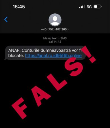 Atenție, dâmbovițeni! Mesaje false în numele ANAF pentru furt de informații ANAF a lansat un avertisment important pentru toți contribuabilii români. Autoritățile fiscale anunță că au fost depistate mesaje SMS false trimise în numele instituției, în care se pretinde că conturile contribuabililor au fost poprite, iar aceștia sunt îndemnați să acceseze un link suspect.