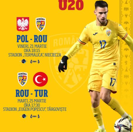 Marți, 25 martie 2025, ora 17:30, pe stadionul „Eugen Popescu” din Târgoviște, naționala U20 a României va juca ultimul său meci din cadrul Ligii Elitelor U20 împotriva echipei naționale a Turciei. După un sezon intens, tricolorii au nevoie de sprijinul tău pentru a încheia competiția în forță!